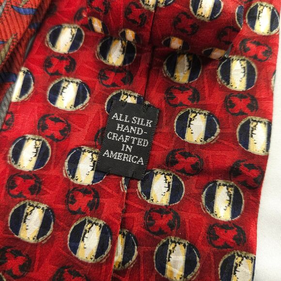2 JZ Richards Red Geometric Silk Ties Made in the USA - Picture 7 of 11
